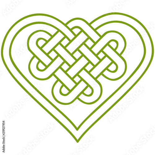 irish heart celtic knot silhouette wall sticker green 