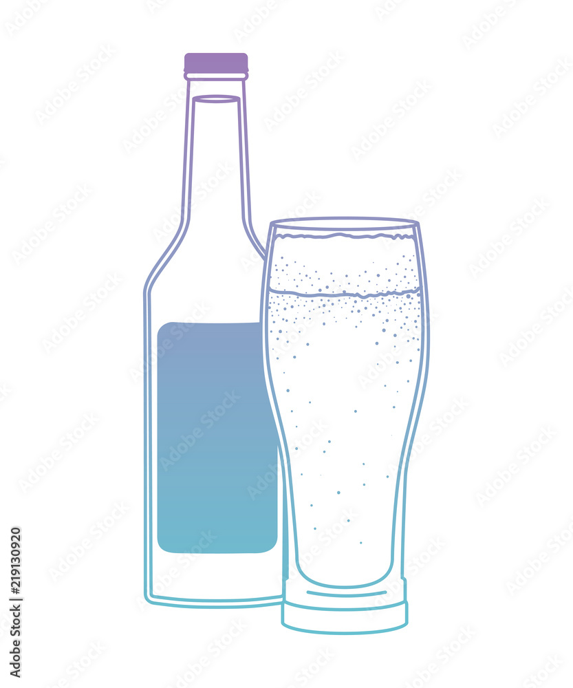 glass with beverage and bottle vector illustration design glass with beverage and bottle vector illustration design