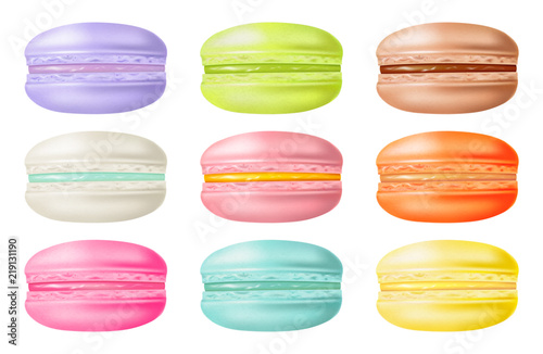 Set of macarons. Vector illustration.