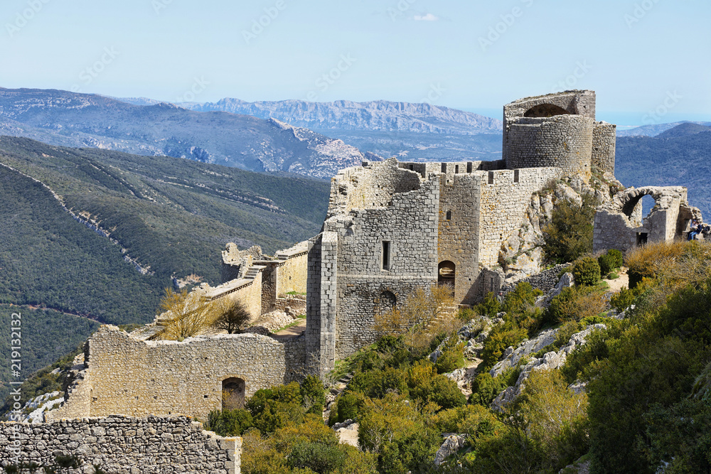 Fototapeta premium Peyrepertuse cathar castle, France