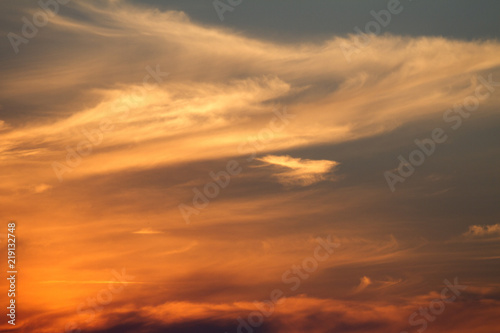 Sky clouds background. Cumulus clouds in the sunset. Color clouds in the evening. Sky with a pastel colored background © Plastic man