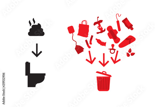 stuff not to throw into toilet