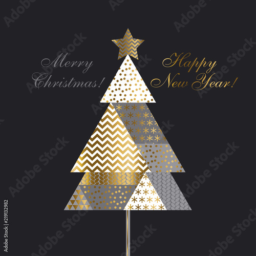 Vintage style Christmas tree patchwork