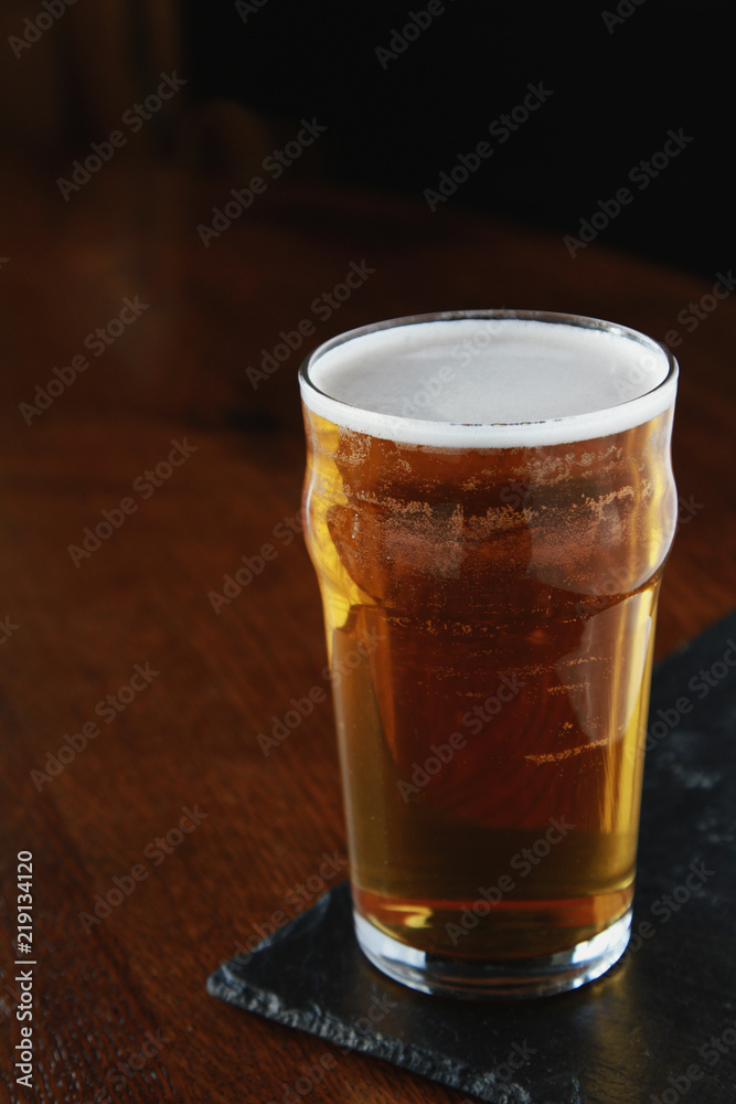 pint of beer in glass pint of beer in glass