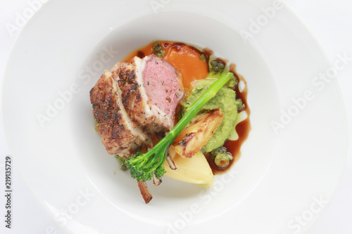 plated lamb main meal