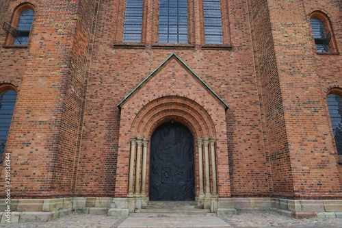 Roskilde Cathedral is a cathedral of the Lutheran Church of Denmark. The first Gothic cathedral to be built of brick  it encouraged the spread of the Brick Gothic style throughout Northern Europe