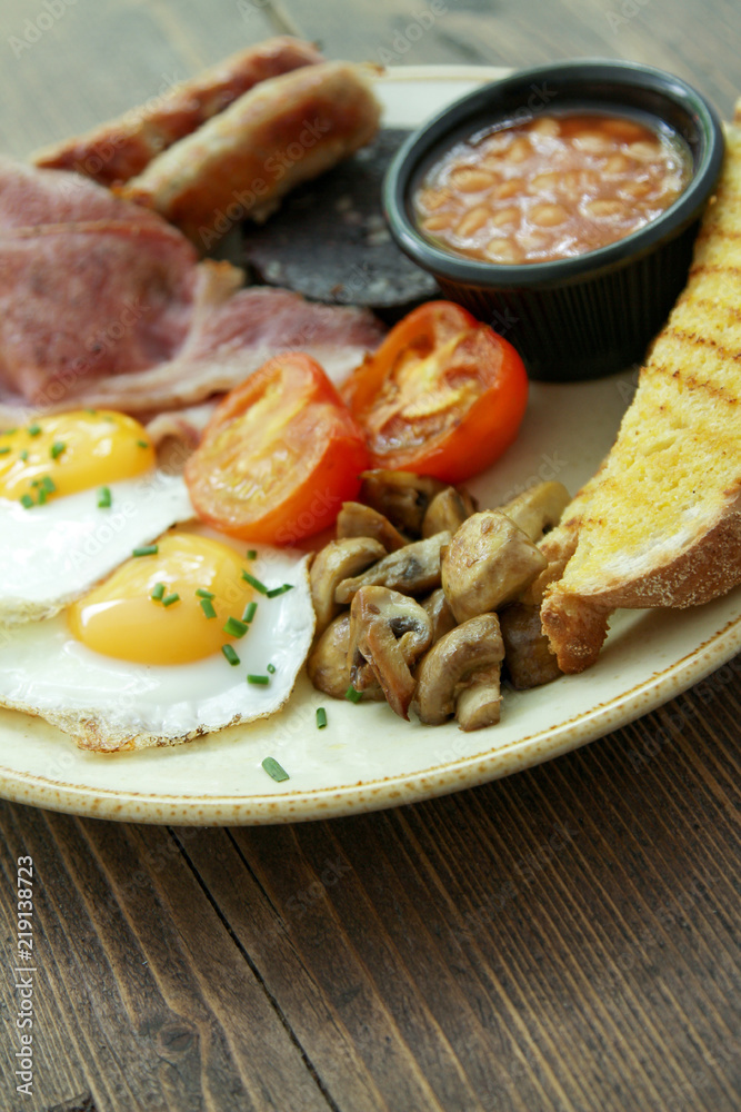 traditional cooked full English breakfast traditional cooked full English breakfast