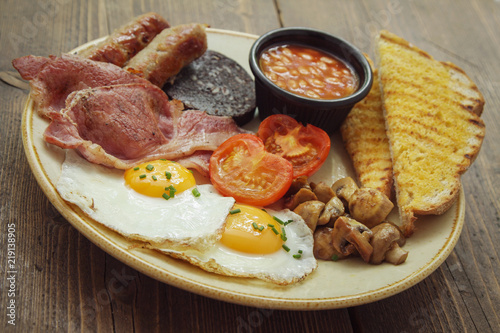 traditional cooked full English breakfast