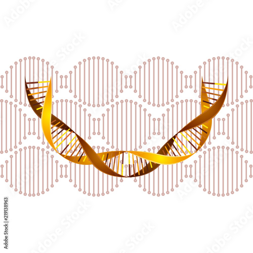 dna chain with curve science icon vector illustration design