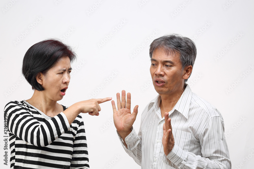 woman pointing her finger against and blame her husband woman pointing her finger against and blame her husband