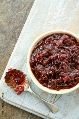 chutney pickle relish in dish photo