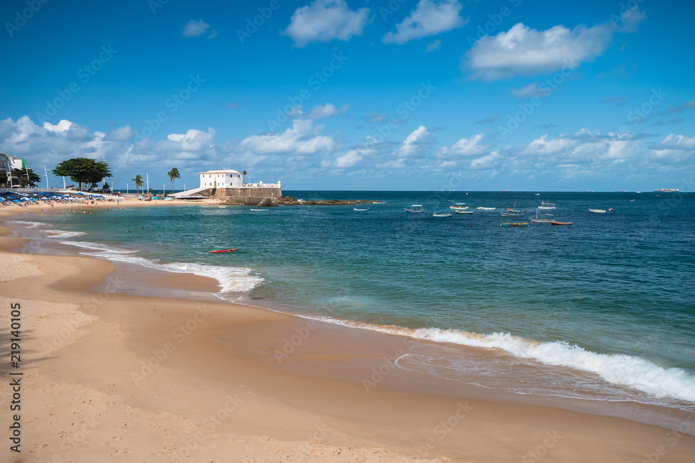 Salvador Bahia - Porto da Barra beach in summer day