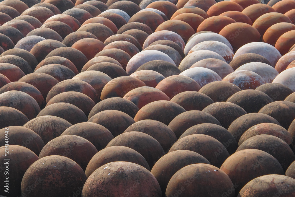 Obraz premium roof cover, heat insulation with terracotta pots