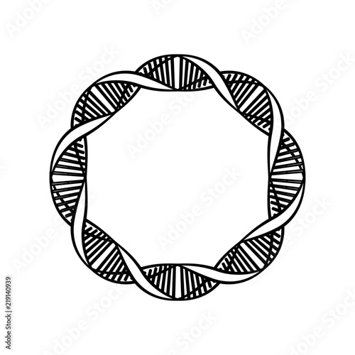 circular dna chain science icon vector illustration design
