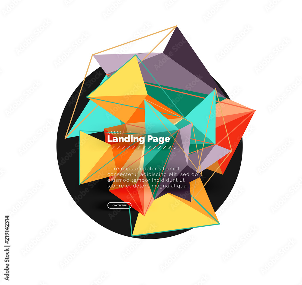 Vector 3d triangle abstract background, polygonal geometric design