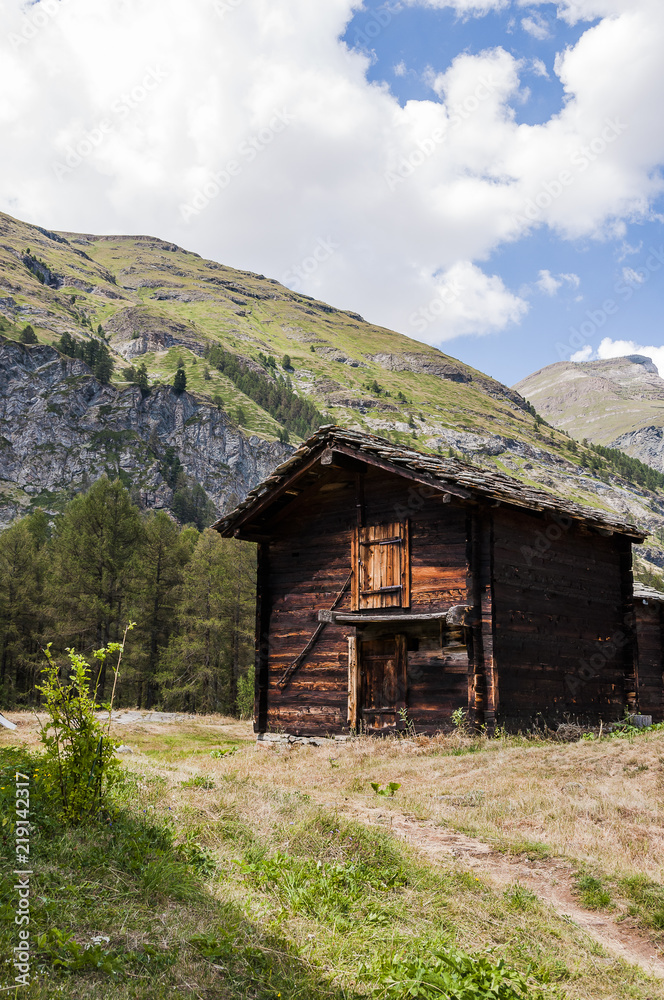 Zermatt, Wallis, Furi, Zmutt, Wanderweg, zum See,  Blatten, Bergbauer, Bergwiesen, Holzhäuser, Alpenblumen, Alpen, Walliser Berge, Sommer, Schweiz