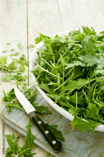 fresh salad leaves photo