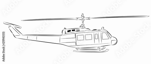 illustration of helicopter. vector drawing