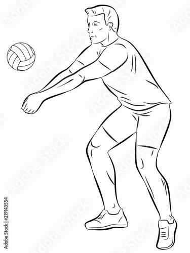 illustration of a volleyball player , vector draw