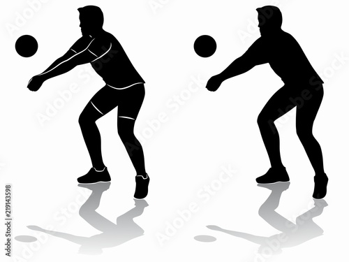silhouette of a volleyball player   vector draw