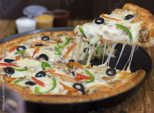Tasty Cheesy Pizza - Food Photography