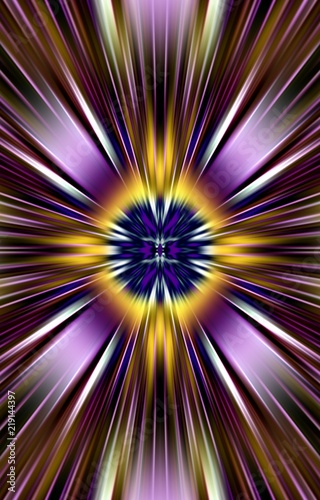 Explosion star. Psichedelic colorful illustration.