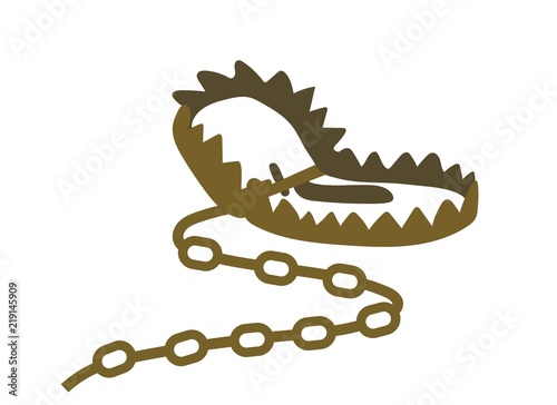 animal trap iron metal vector illustration 