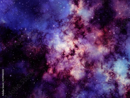 Fototapeta Naklejka Na Ścianę i Meble -  Purple nebula in space background illustration