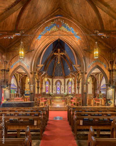Interior of the historic St. John s Anglican Church of Lunenburg  Nova Scotia