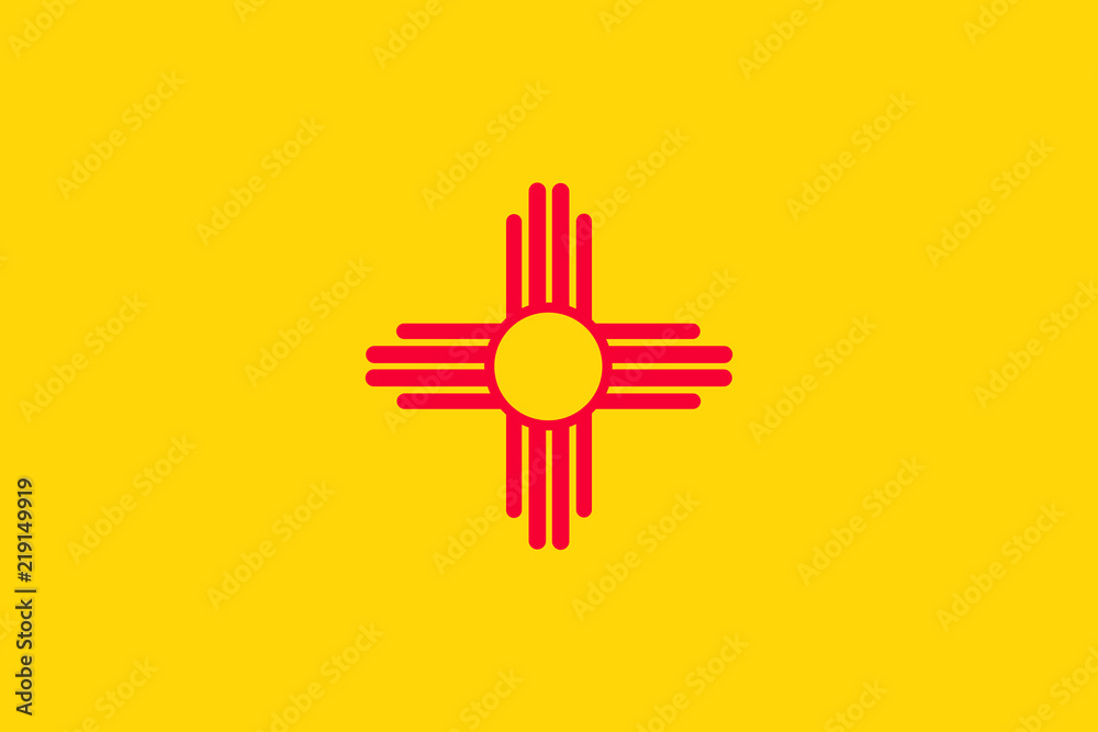 Naklejka premium Flaga wektor ilustracja stanu Nowy Meksyk, Stany Zjednoczone Ameryki