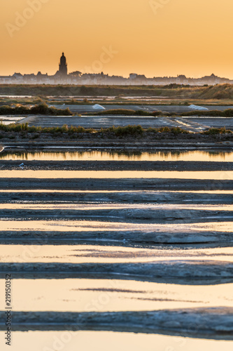 salt marsh at sunset