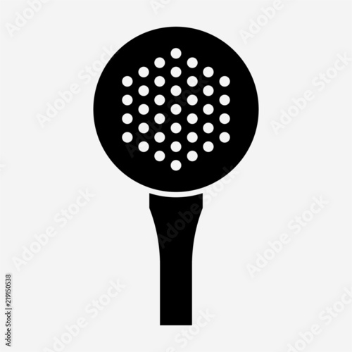 Glyph beautiful golf ball vector icon