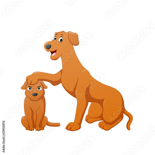 cute dogs cartoon vector illustration