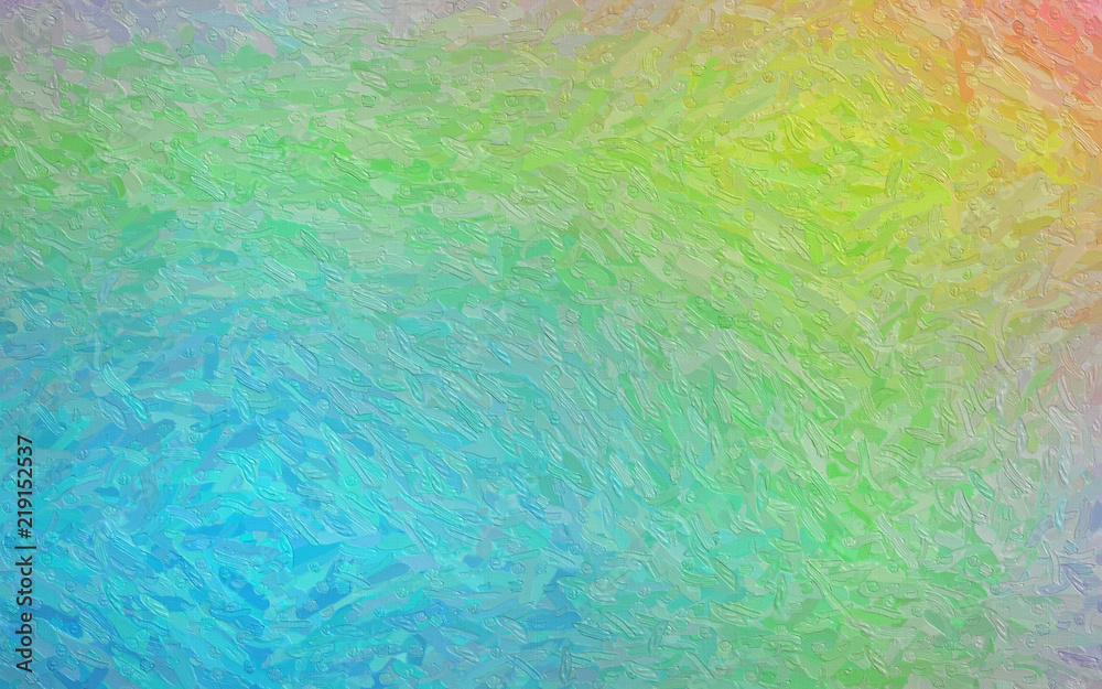 Beautiful abstract illustration of pink, green and blue Impasto with long brush strokes paint. Useful background for your design.