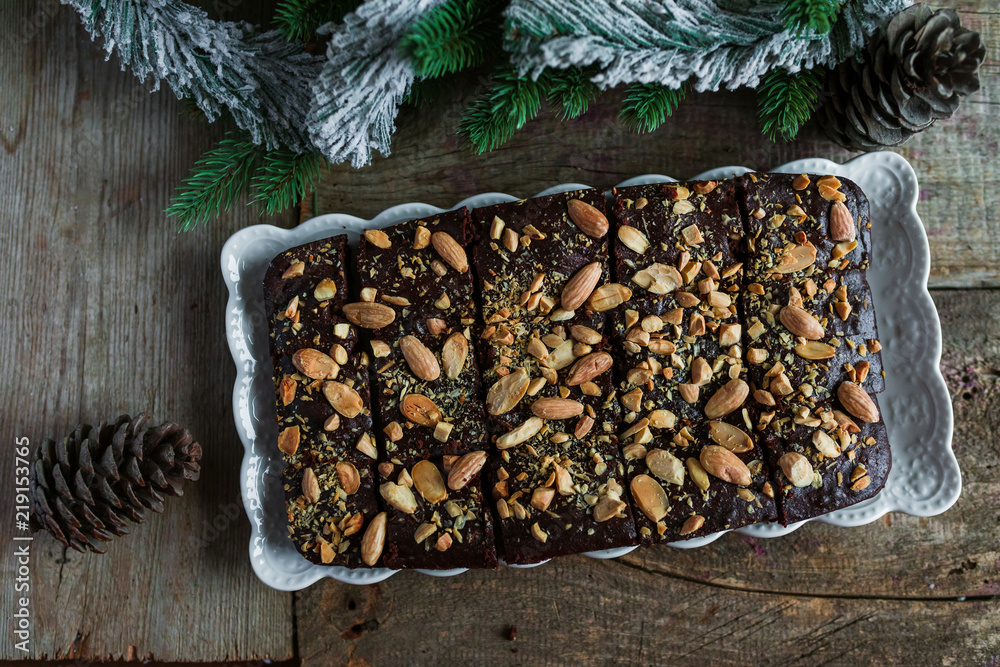 Brownies With Coffee And Almonds Brownies With Coffee And Almonds