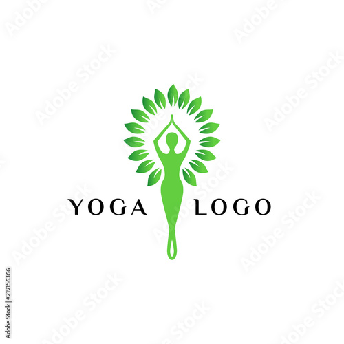 wellness logo template. yoga logo stock. balance meditation vector illustration.