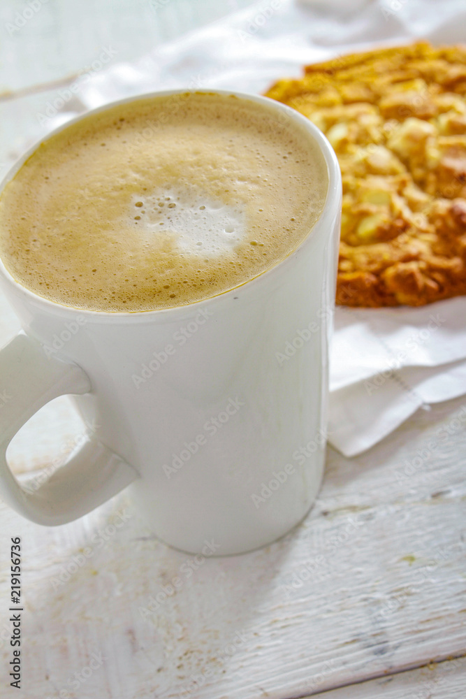 cappuccino coffee with artisan cookie cappuccino coffee with artisan cookie