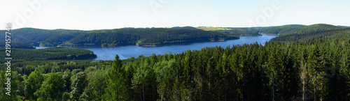 Quadro em tela Panoramic Landscape of the barrage of Eibenstock (Saxony, Germany)