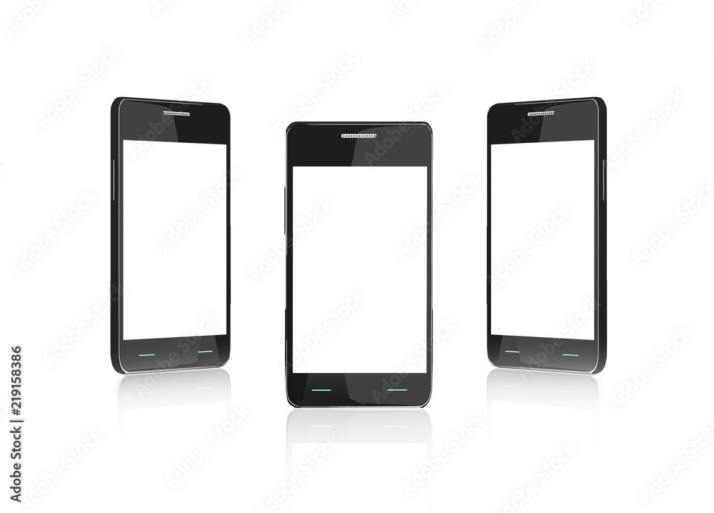 Smart phone (mobile phone) isolated on white background Smart phone (mobile phone) isolated on white background