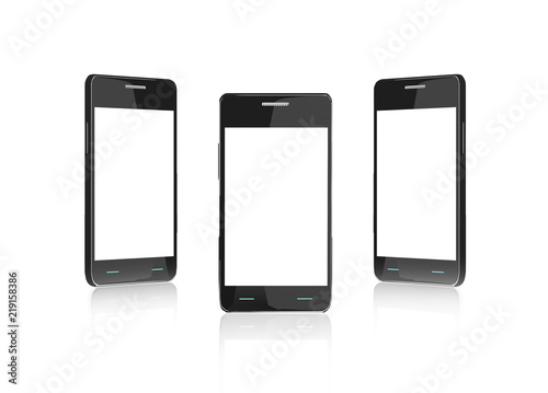 Smart phone (mobile phone) isolated on white background