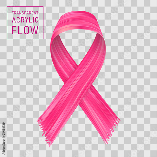 Photo Pink ribbon flow, breast cancer awareness symbol