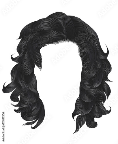 trendy  woman curly hairs blond gray color . medium length . beauty style . realistic  3d .