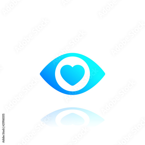 Eye with heart logo icon
