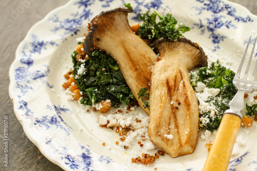 Canvas-taulu plated porcine mushroom appetizer