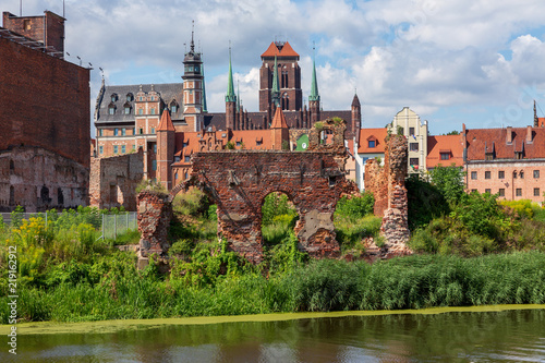 City view of Gdansk, Poland,St. Mary's Church