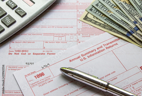 1099 and 1096 filing forms as well as a calculator and pen.  If you employ a contractor and pay him $600 you must file a 1099 & 1096