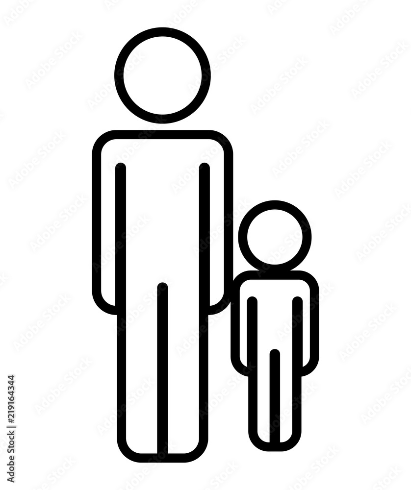 father with son figures silhouettes vector illustration design