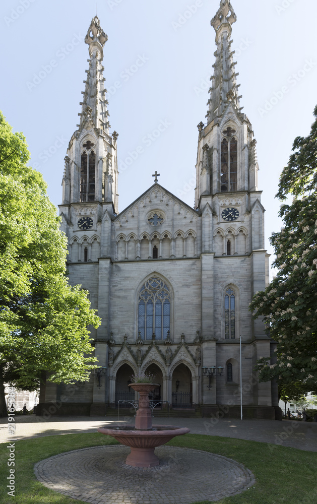 Protestant city church of Baden-Baden. Baden Wuerttemberg, Germany, Europe