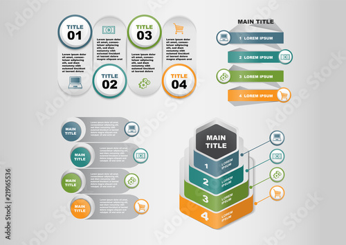 Business Marketing Template Diagram Infographics Elements with Icons