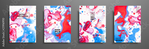 Mixture of acrylic paints. Liquid marble texture. Fluid art. Applicable for design cover, presentation, invitation, flyer, annual report, poster and business card, desing packaging. Modern artwork.